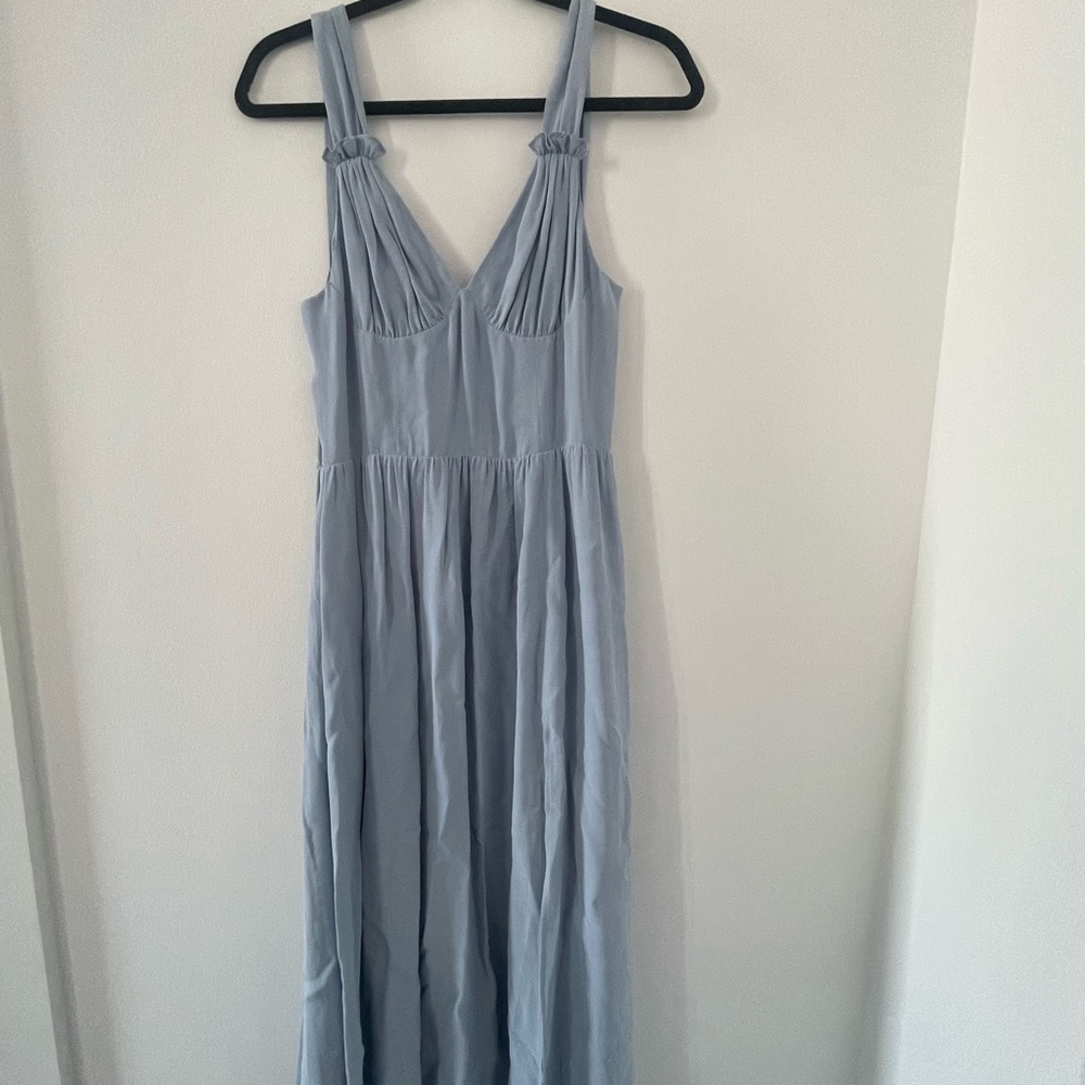 Reformation Blue Pleated Sundress